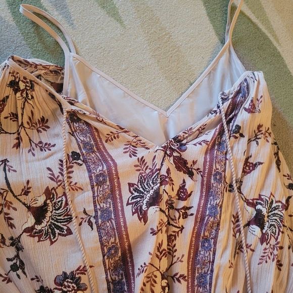 NWT Lucky Brand - Long Sleeve Pink Floral Dress with Slip - Picture 8 of 9